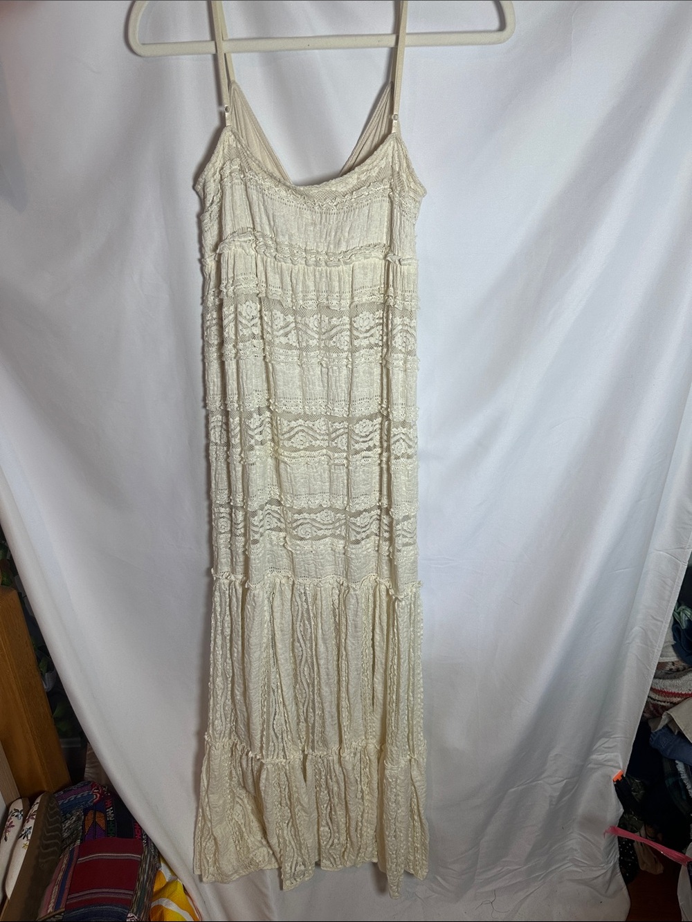 Willow & Clay Boho Lace Maxi dress in Cream